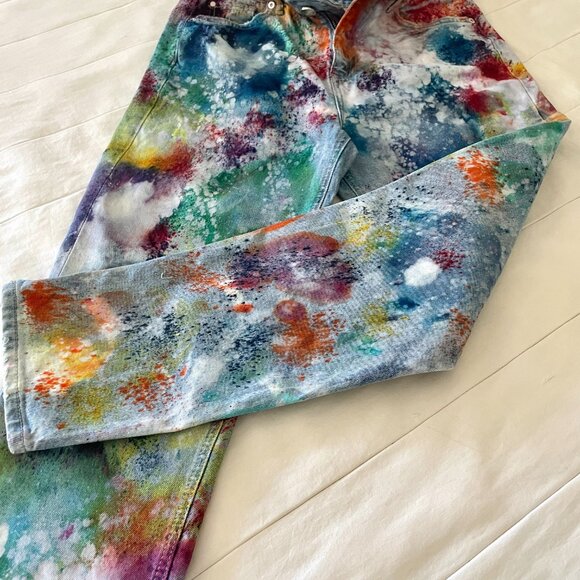 Free Speech Jeanies – Abstract Expressionist Size 8 Boyfriend style - Picture 15 of 16